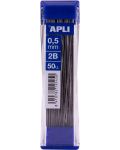 Γραφίτης για αυτόματο μολύβι Apli - 2B, 0,5 mm, 50 τεμάχια - 1t