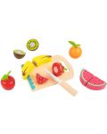 Σετ παιχνιδιού Tooky Toy -Φρούτα για κοπή με σανίδα και μαχαίρι - 5t
