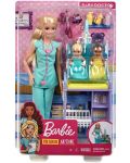 Σετ παιχνιδιού Mattel Barbie- Παιδίατρος Barbie με ξανθά μαλλιά και δύο κούκλες - 1t