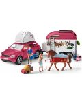 Σετ παιχνιδιού Schleich Horse Club - Ιππική κατασκήνωση με αυτοκίνητο και τρέιλερ - 2t