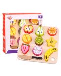 Σετ παιχνιδιού Tooky Toy - Ξύλινα φρούτα για κοπή με δίσκο - 3t
