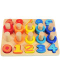 Σετ παιχνιδιού Acool Toy - Ξύλινος πίνακας με αριθμούς και κρίκους - 1t