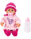 Διαδραστική κούκλα Bayer First Words Baby - Ροζ φόρεμα με ποντίκι, 38 cm - 1t