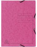 Φάκελος από χαρτόνι  Exacompta - με λάστιχο, ροζ - 1t