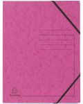 Φάκελος από χαρτόνι  Exacompta -με λάστιχο, ροζ - 1t