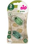 Πιπίλες από καουτσούκ NIP Green - Cherry, πράσινο, 6 μηνών +, 2 τεμάχια - 6t