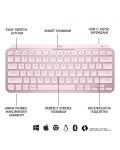 Πληκτρολόγιο Logitech - MX Keys Mini, ασύρματο, ροζ - 7t