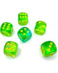 Σετ ζάρια Chessex Gemini - Translucent Green-Teal/Yellow, 36 τεμάχια - 3t