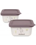 Δοχεία τροφίμων Miniland - Eco Friendly, 2 х 400 ml,πουλί - 1t