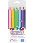Σετ  χρωματιστά μολύβια   Carioca - Pastel, 12 χρώματα - 1t