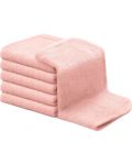 Σετ βρεφικές πετσέτες  KeaBabies - Οργανικό μπαμπού, ροζ, 6 τεμάχια - 1t