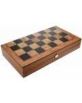 Σετ σκάκι και τάβλι Manopoulos -Χρώμα ελιάς, 48 x 26 cm - 1t