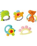 Σετ παιδικές κουδουνίστρες Hola Toys -Δεινόσαυροι, 5 τεμάχια - 1t