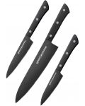 Σετ 3 μαχαίρια Samura - Shadow, μαύρη αντικολλητική επίστρωση - 1t