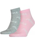 Σετ κάλτσες Puma - BWT Cushioned, 2 ζευγάρια , ροζ/γκρι - 1t