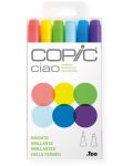 Σετ μαρκαδόρων Too Copic Ciao - Έντονες αποχρώσεις, 6 χρώματα - 1t