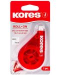 Διορθωτική ταινία Kores - Roll On, 4.2 mm x 15 m, κόκκινο - 2t