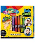 Σετ κηρομπογιές μαλλιών  Colorino Creative - Για αγόρια, 5 χρώματα - 1t