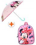 Σετ νηπιαγωγείου Vadobag Minnie Mouse - 3D Σακίδιο πλάτης και ομπρέλα, Dotty about Dots - 1t
