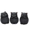 Σετ αγαλματίδια Nemesis Now Adult: Humor - Three Wise Fat Cats, 8 cm - 1t