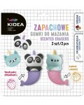 Σετ αρωματισμένες γόμες Kidea - Γοργόνες- panda και γάτα, 2 τεμάχια - 2t