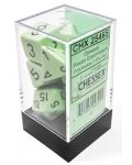 Σετ ζάρια Chessex Opaque Pastel - Green/black Polyhedral, 7 τεμάχια - 1t