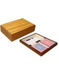 Σετ  Modiano - Ξύλινο κουτί με κάρτες για πόκερ,ανοιχτό καφέ - 1t
