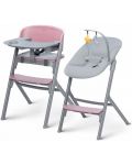 Σετ καρέκλα φαγητού και ξαπλώστρα KinderKraft - Livy και Calmee, ροζ - 1t