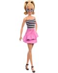 Κούκλα Barbie Fashionistas 213 - Με ασπρόμαυρο τοπ και ροζ φούστα - 1t