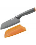 Μαχαίρι κουζίνας Tefal - Fresh Kitchen Santoku, K2320614, 12 cm, γκρι/πορτοκαλί - 4t