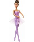 Κούκλα Mattel Barbie - Μπαλαρίνα με καστανά μαλλιά και μωβ φόρεμα - 3t