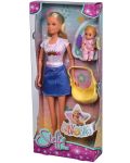 Κούκλα Simba Toys Steffi Love - Steffi με σακίδιο για μωρό - 4t