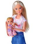 Κούκλα Simba Toys Steffi Love - Steffi με σακίδιο για μωρό - 2t