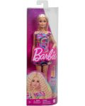 Κούκλα Barbie Fashionistas - Με πολύχρωμο φόρεμα και ξανθά μαλλιά - 3t