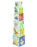 Πύργος από κύβους από χαρτόνι με φιγούρες Tooky Toy - Δεινόσαυροι - 2t