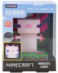 Φωτιστικό Paladone Games: Minecraft - Axolotl Icon - 5t