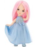 Απαλή κούκλα Orange Toys Sweet Sisters - Billie με σατέν μπλε φόρεμα, 32 cm - 1t