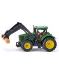 Μεταλικό παιχνίδι Siku - Τρακτέρ με δαγκάνα John Deere, πράσινο - 1t