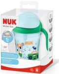 Κύπελλο που δεν χύνεται με καλαμάκι NUK - Motion Cup, 230 ml, πράσινο - 3t