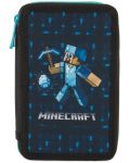 Κασετίνα με σχολικά είδη  Graffiti Minecraft - Diamond, με 2 φερμουάρ - 1t
