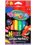 Μαρκαδόροι νέον Colorino Kids - Jumbo, 6 χρώματα - 1t