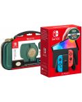 Nintendo Switch OLED - Neon Red & Neon Blue + Zelda Travel Case - 1t