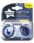 Ορθοδοντικές πιπίλες Tommee Tippee - Night, 0-6 μηνών, narwhal - 1t