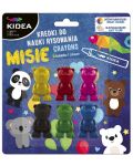 Κηρομπογιές για μικρά παιδιά Kidea - 6 χρώματα, ζωάκια - 1t