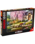 Παζλ Anatolian 1000 κομμάτια - Σπίτι με τον κήπο με κεράσια, Sung Kim - 1t