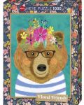 Παζλ Heye από 1000 κομμάτια - Αρκουδάκι με λουλούδια - 1t