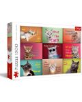 Παζλ Trefl  1500 κομμάτια- Αστεία πρόσωπα γάτας - 1t