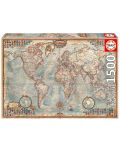 Παζλ Educa 1500 κομμάτια - Πολιτικός χάρτης του κόσμου - 1t