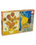 Παζλ Educa 2 x 1000 κομμάτια - Τα Ηλιοτρόπια και Βεράντα καφενείου τη νύχτα, Vincent van Gogh - 1t