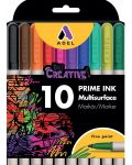 Μόνιμοι μαρκαδόροι Adel Prime Ink - 10 χρώματα - 2t